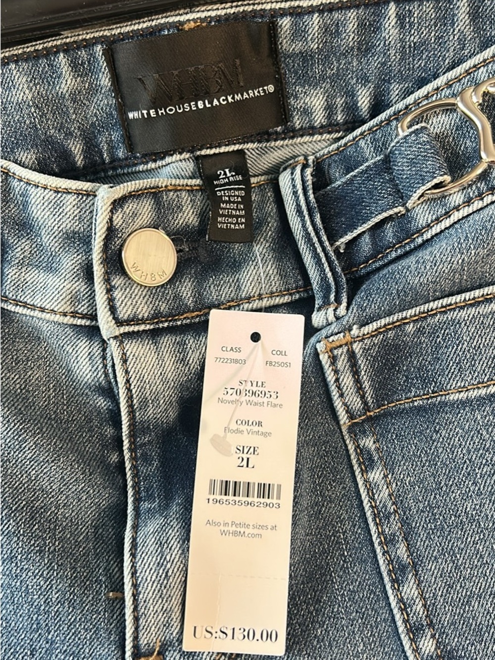 White House Black Market Women's Flare Jeans in Vintage Blue